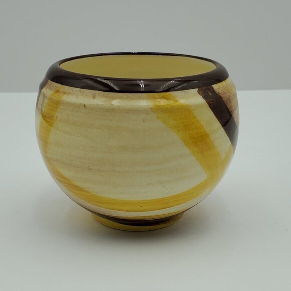 Metlox Poppytrail Vernon Organdie Sugar Bowl with Lid Gold & Brown Plaid Bowl - Picture 8 of 9